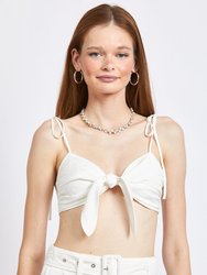 Aurora Tie Front Top - Off-White