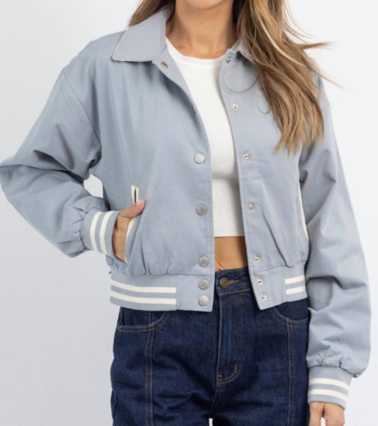 Brexley Bomber Jacket In Blue - Blue