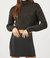 Cable Knit Turtleneck Cropped Sweater In Black - Black