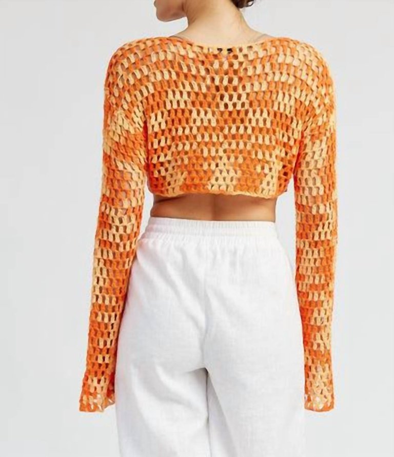 Cropped Crochet Top In Orange