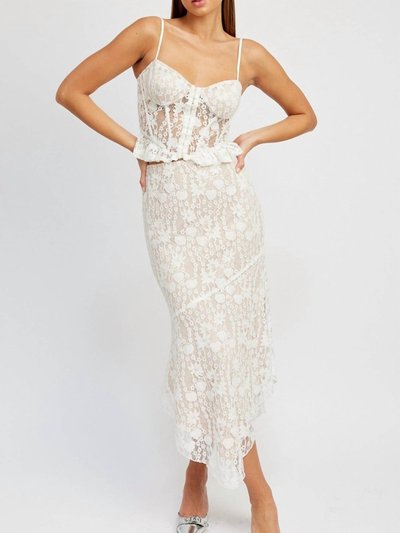 Emory Park Emory Park Lace Corset Maxi Skirt Set In White product
