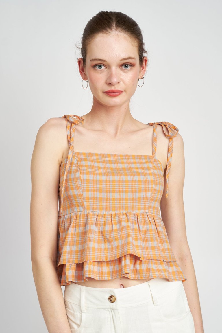 Gianna Babydoll Top - Tangerine