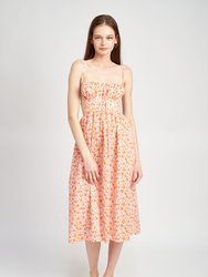 Gracelynn Midi Dress - Pink & Orange
