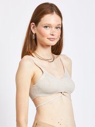 Henley Spaghetti Strap Crop Top