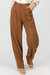 High Waisted Wide Leg Trousers - Brown