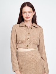 Jacy Cropped Jacket - Dark Beige