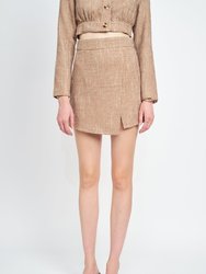 Jacy Mini Skirt - Dark Beige