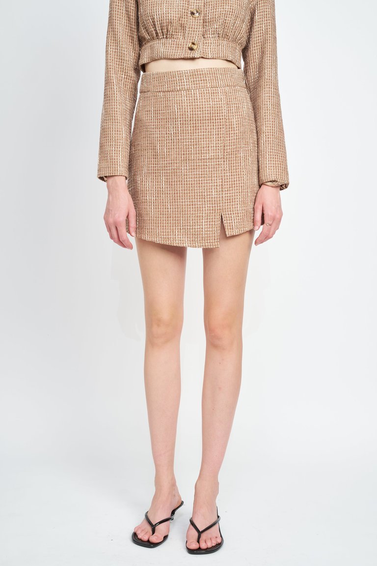 Jacy Mini Skirt - Dark Beige