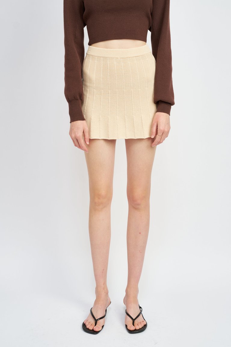 Jean Mini Skirt - Cream