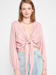 Juliette Front Button Up Top - Blush