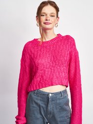 Kate Cropped Sweater - Fuchsia