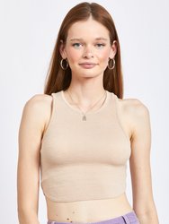 Kira Racer Back Crop Top - Sand