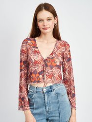 Lilly Mesh Top - Rust Floral