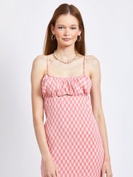 Maren Mini Dress - Pink Checker