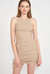 Melody Ruched Mini Dress - Taupe