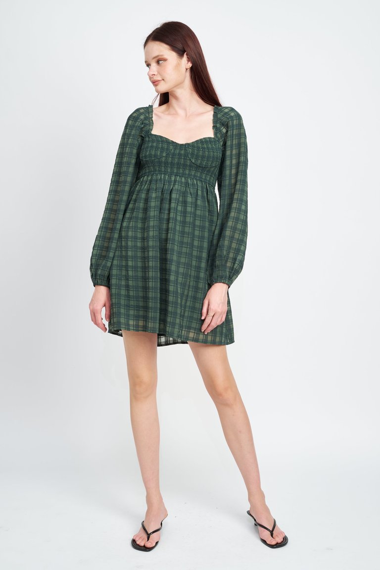 Mila Baby Doll Dress - Pine