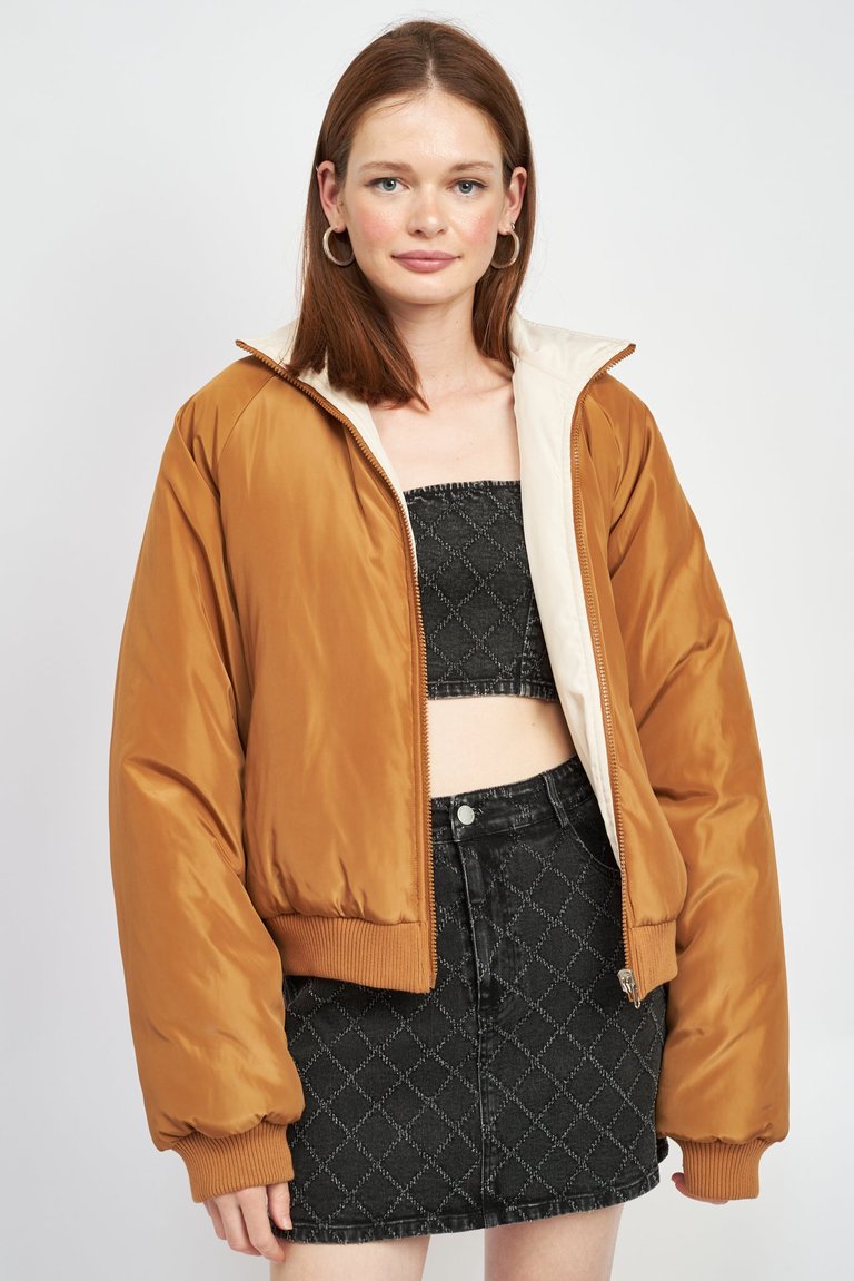 Oriane Puffer Jacket - Mocha-Ivory