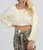 Puff Sleeve Bubble Crop Top - Ivory