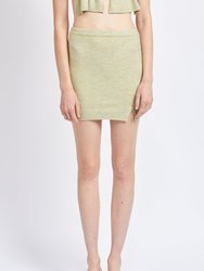 Regina Knitted Mini Skirt - Sage