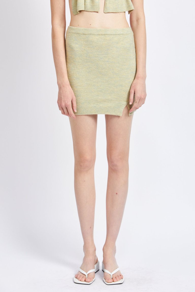 Regina Knitted Mini Skirt - Sage