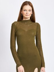 Rylie Knitted Dress - Dark Olive