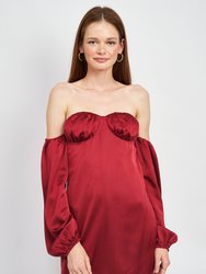 Unice Mini Dress - Burgundy