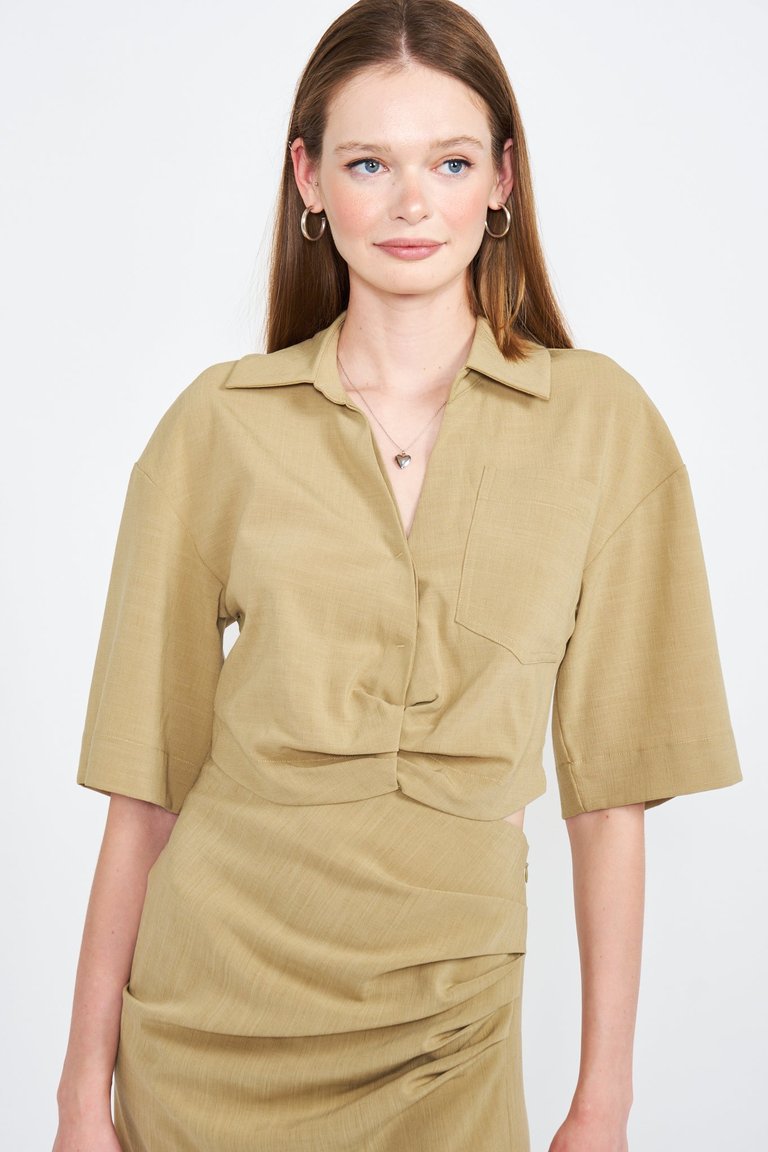 Viola Crop Top - Khaki