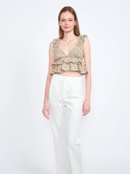 Xia Ruffled Crop Top