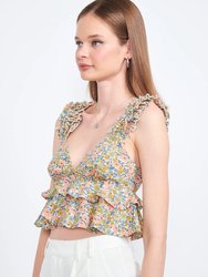 Xia Ruffled Crop Top