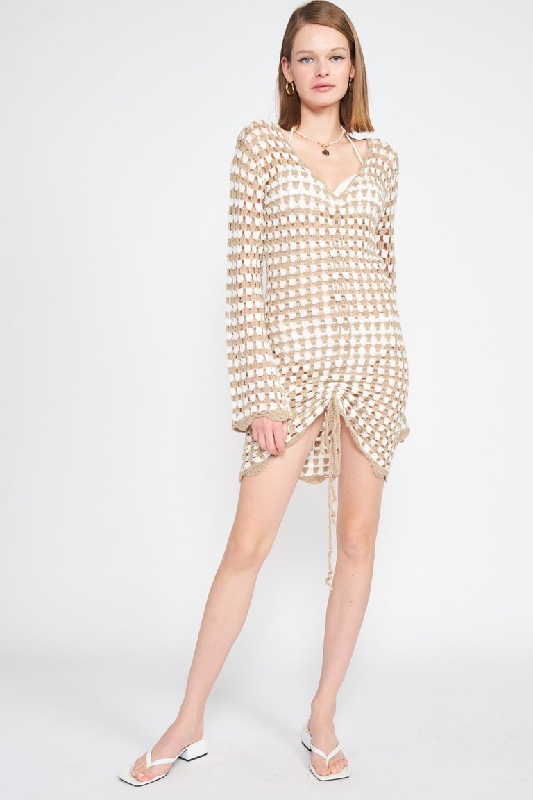 Zaelia Crochet Dress - Oat / ivory