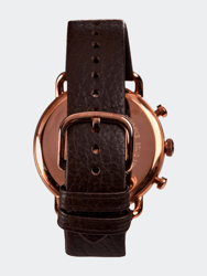Men's Aviator AR11106 Rose-Gold Leather Japanese Quartz Dress Watch