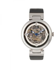 Empress Adelaide Automatic Skeleton Leather-Band Watch - Black