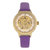 Empress Alice Automatic MOP Skeleton Dial Leather-Band Watch - Purple