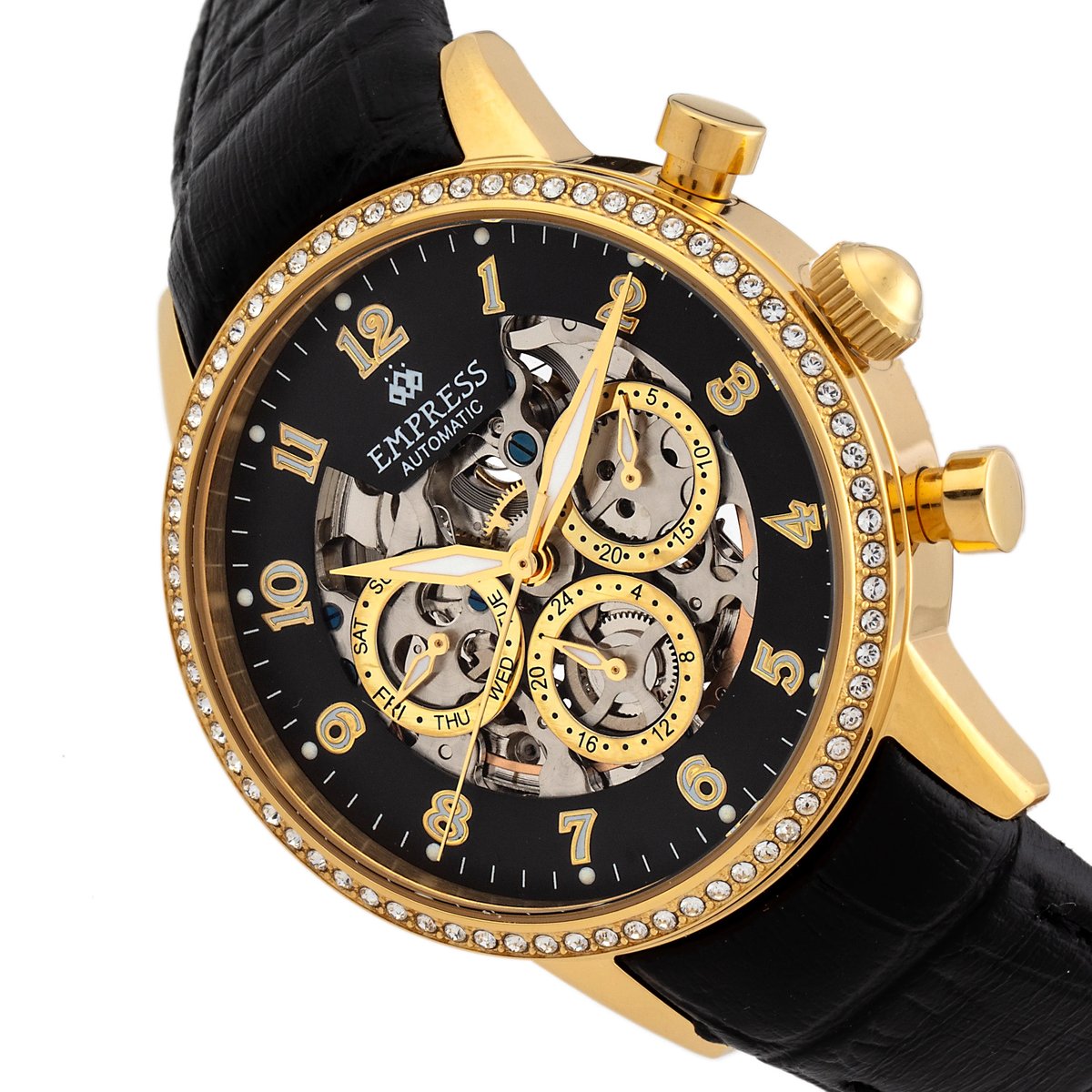 Empress Watches Gold Black Empress Beatrice Automatic Skeleton