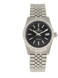 Empress Constance Automatic Bracelet Watch w/Date - Silver/Black