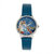 Empress Diana Automatic Engraved MOP Leather-Band Watch - Blue