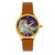 Empress Diana Automatic Engraved MOP Leather-Band Watch - Camel
