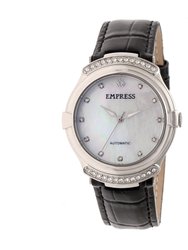 Empress Francesca Automatic MOP Leather-Band Watch