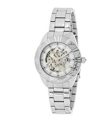 Empress Godiva Automatic MOP Ladies Watch - Silver/White