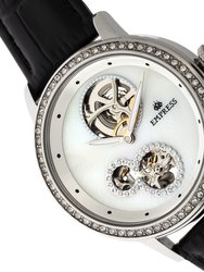 Empress Tatiana Automatic Semi-Skeleton Leather-Band Watch