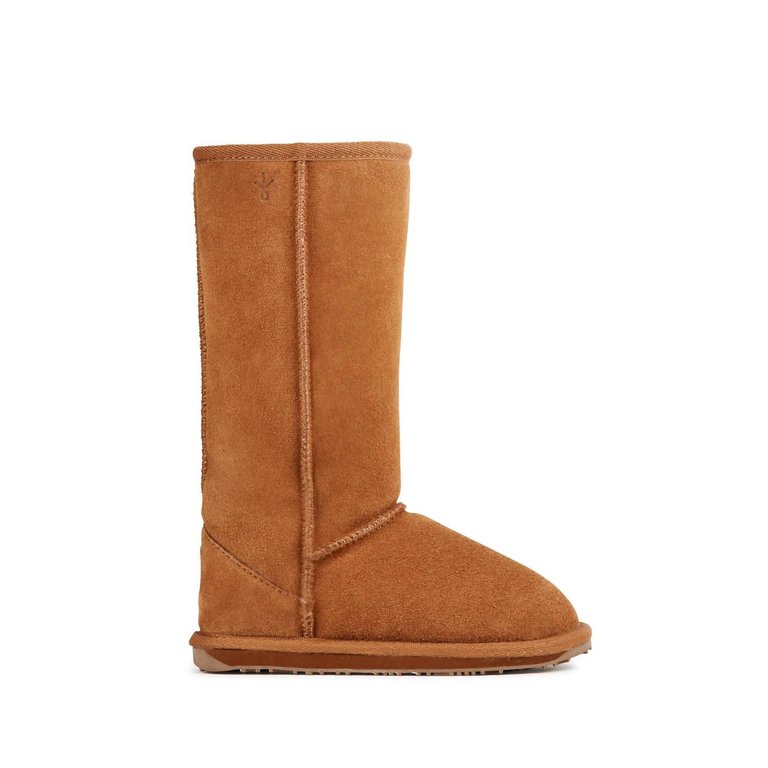 Girls Wallaby Hi Merino Wool Boots In Chestnut - Chestnut