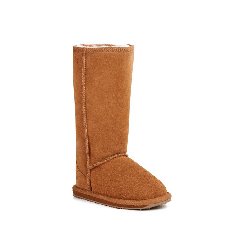 Girls Wallaby Hi Merino Wool Boots In Chestnut