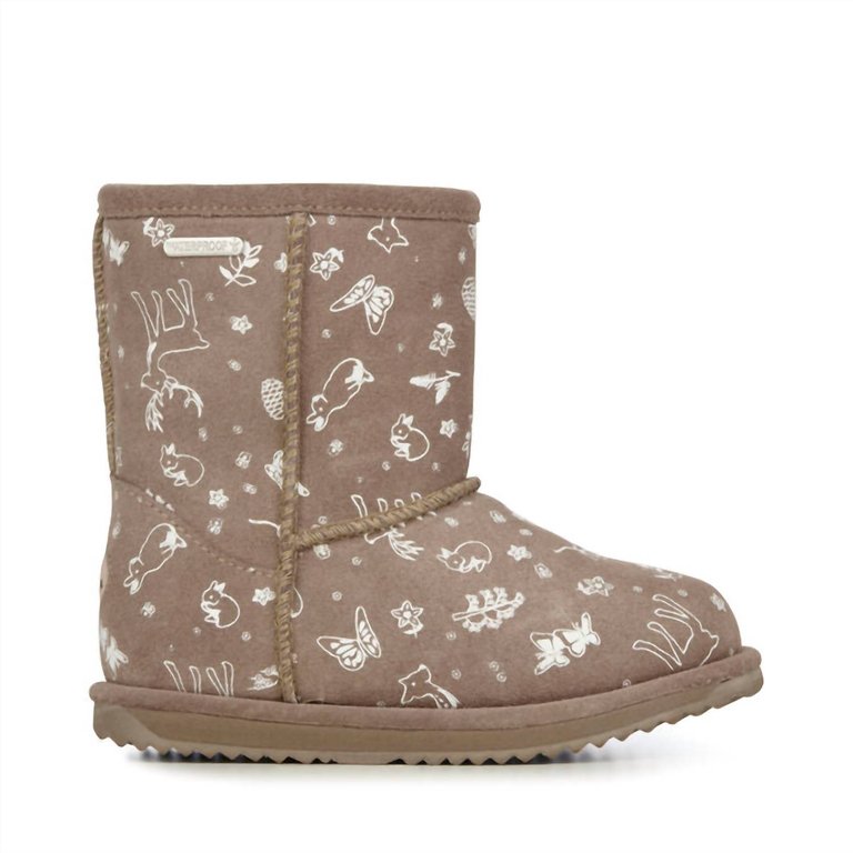 Kid's Woodland Brumby Wool Boot In Mushroom