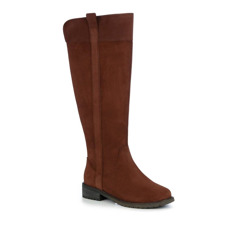 Women's Hervey Knee High Waterproof Suede Boot In Tawny - Tawny