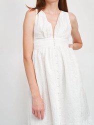 Beatrice Embroidered Maxi Dress In Off White