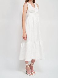 Beatrice Embroidered Maxi Dress In Off White