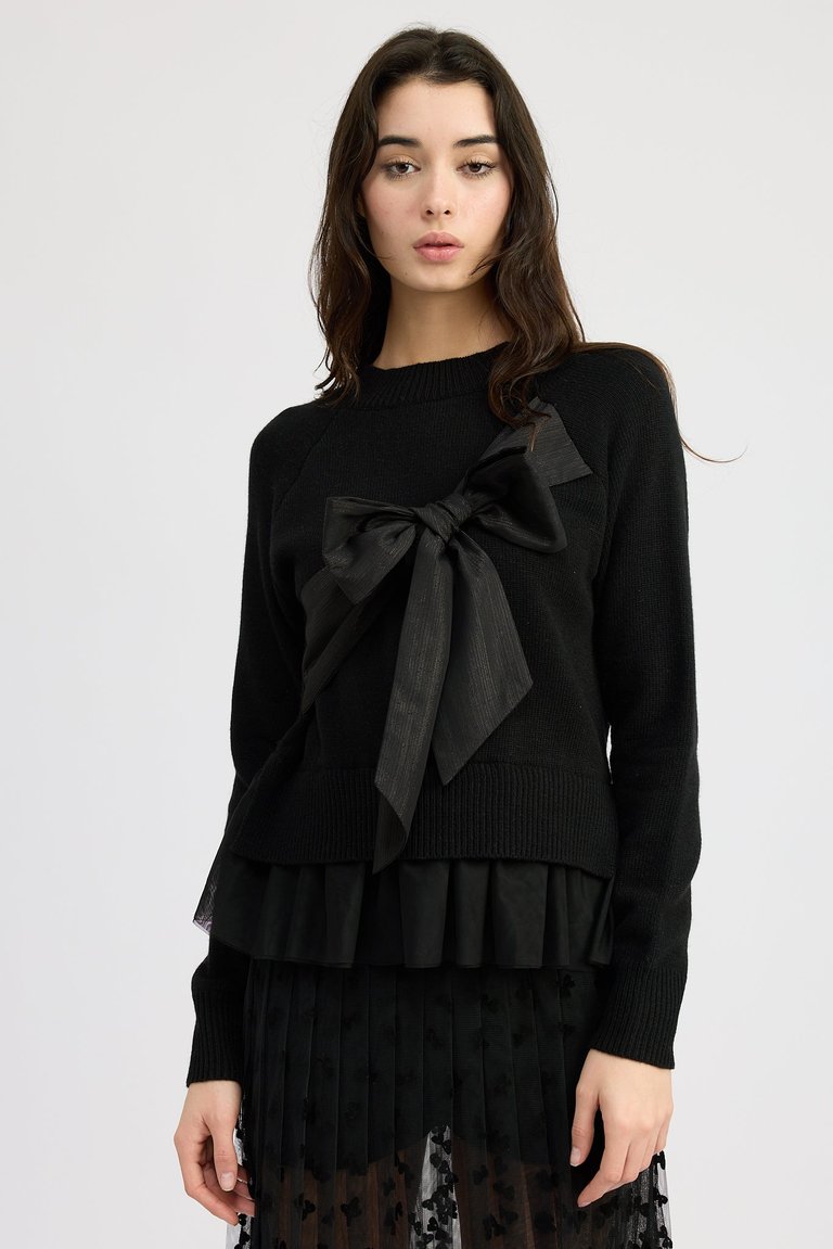 Casey Bowtie Sweater - Black