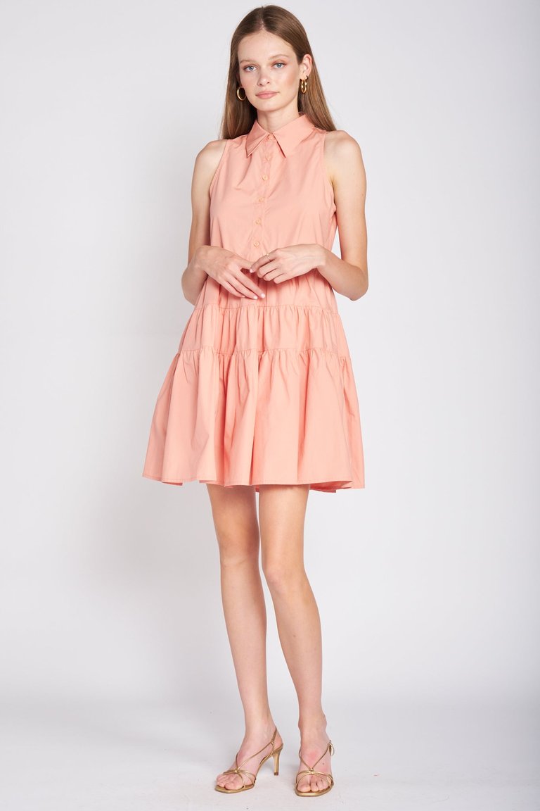 Clasped Mini Dress - Coral