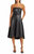 Dawn Faux Leather Strapless Fit & Flare Dress In Black - Black