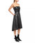 Dawn Faux Leather Strapless Fit & Flare Dress In Black